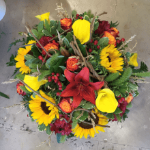 bouquet de fleurs en rond